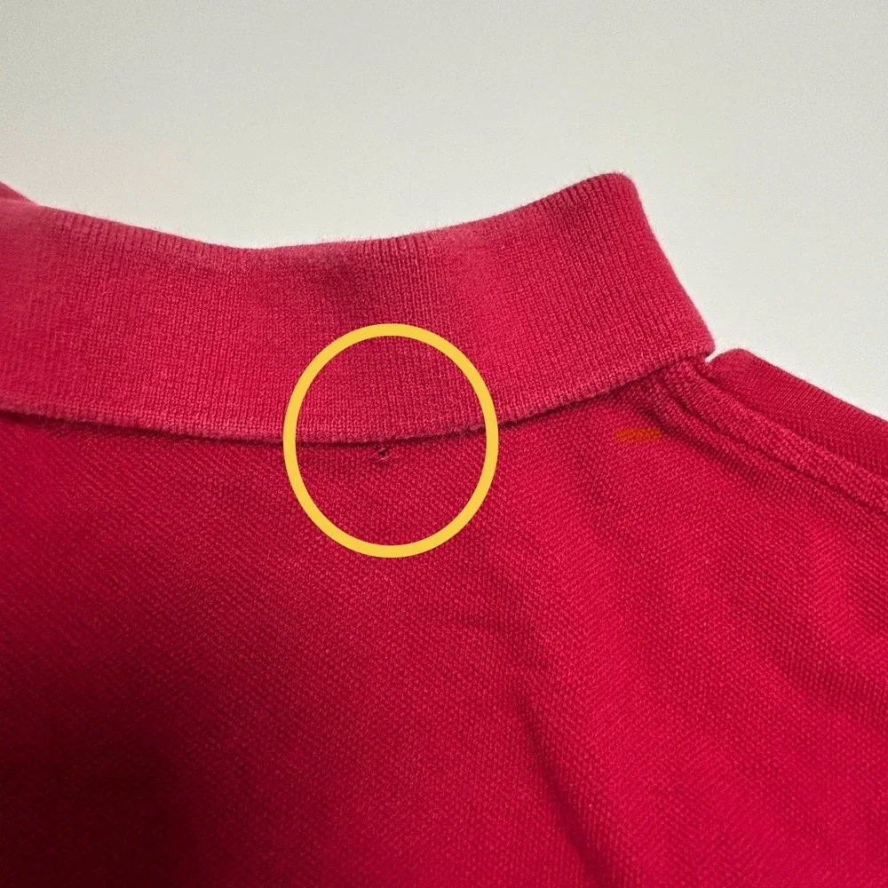 Polo Ralph Lauren Triple Pony Polo Shirt Red Mens M Classic Fit Long‎ Sleeve